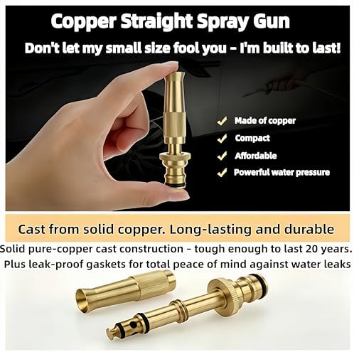 Hose Nozzle High Pressure,High Pressure Garden Hose Nozzle,Car Wash Gun with Hose for Auto Garden Patio Wndow(20 meters) - Image 4