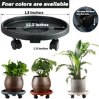 5 Packs Large Plant Caddy with Wheels 13" Rolling Wheeled Plant Stands Heavy-Duty Plastic Flower Pot Roller Base Movers Indoor Outdoor Planter Dolly with Casters Trolley, Black - Image 4