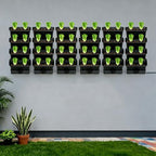 Vertical Wall Mount Planter,24 Pots Wall Garden Kit with Self Drip Irrigation Drainage Pipe for Balcony Patio Fence - Image 4