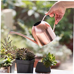 YARNOW 1000ml Copper-Colored Stainless Steel Watering Can for Indoor and Outdoor Gardening Long Spout Design Sturdy Metal Plant Watering Device - Image 5