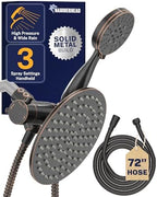 HammerHead Metal Dual Shower Head Combo With 3-Spray Handheld and Rainfall by HammerHeadShowers