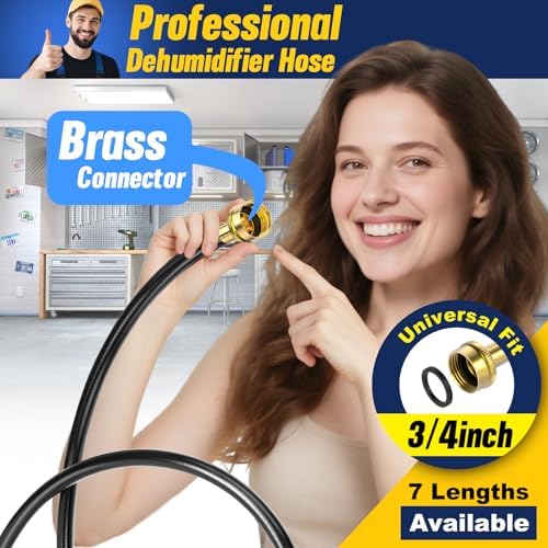 25FT Dehumidifier Drain Hose with 3/4" FHT Brass Connector, Leak-Proof - Image 2