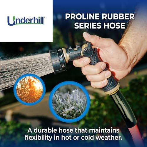 Underhill Proline Rubber Series Heavy-Duty Garden Hose for Hot or Cold Water, Lightweight, 500 PSI BP, 150 PSI WP, H58-025PRO-R 5/8 Inch x 25 ft Red - Image 2