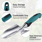 FANHAO Garden Hose Nozzle with Thumb Control+3 Piece Heavy Duty Garden Tools - Image 3