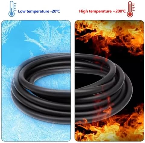 FKM Viton Rubber Hose Tube, ID 2-25mm Oil Fuel Resistant High Temperature Fluorine Pipe 1/2m(2M,ID 4mm x OD 7mm) - Image 3