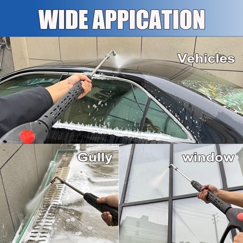 M MINGLE High Pressure Washer Gun with 2 Extension Wands & 30° Curved Rod - Image 5