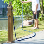 Freestanding Outdoor Faucet with Tap and Spray Gun, Vertical Garden Water Column with Hose Holder for Garden Irrigation, Car Washing, Watering(69cm/27.1in) - Image 4