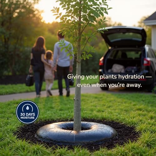 Smart Plant Watering Mat 24'' – Auto Tree Watering & Slow Release 30-Day Hydration | Vacation Plant Watering Device with Humidity Mat for Indoor Plants, Herbs & Small Trees (5 Mats/Pack) - Image 2