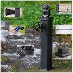 Floor Mounted Faucet Outdoor Water Pipe Vertical Fountain Irrigation Column,304 Stainless Steel Vertical Garden Water Column, Outdoor Independent Water Pipe with Lockable Copper Faucet, 116c - Image 5