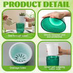 Set of 6 Self Watering Plant Pot 3 Sizes Plastic Double Layer Self Watering Flower Pot with Multi Mesh Drainage Holes Wicking Reservoir for Indoor Outdoor Garden Plants(Green) - Image 3