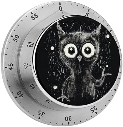 Mechanical Kitchen Timers for Cooking,Black and White Animal Printed 60 Minute Magnetic Countdown Timer,Cute Cooking Timers with Alarm,Stainless Steel Time Timer Manual No Batteries Required by Unknown