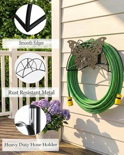 Butterfly Garden Hose Holder Wall Mount Heavy Duty Hose Hanger 125'5/8" - Image 3