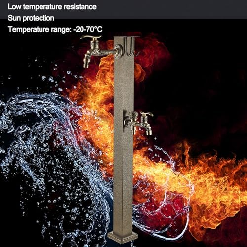 Antique Stainless Steel Garden Water Column with Faucet, Outdoor Anti-Freeze Floor Mount Water Tap with Garden Hose Holder Freestanding(A-80cm/31.5in) - Image 4