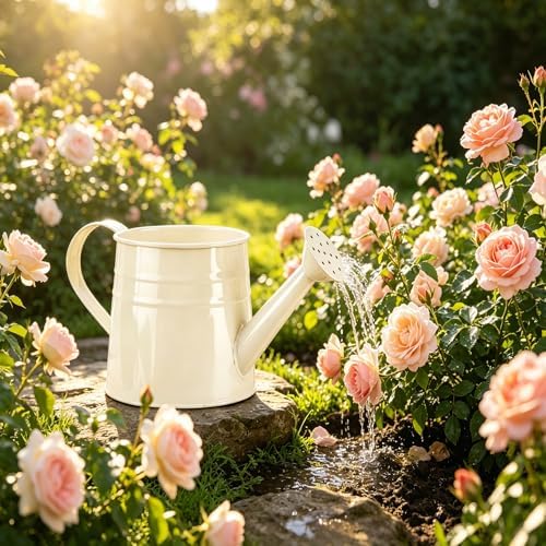 Generic Metal Watering Cans, 1L Galvanized Steel White Metal Watering Can, Small Metal Watering Can with Long Spout, Vintage Tin Watering (1s) - Image 7