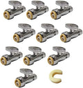 10Pcs EFIELD Straight Stop Valve,1/2"Push x3/8"Compression(PF-VALVE021-10) by EFIELDPEXTUBING