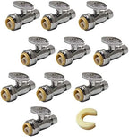 10Pcs EFIELD Straight Stop Valve,1/2"Push x3/8"Compression(PF-VALVE021-10) by EFIELDPEXTUBING
