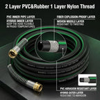 SANFU Hybrid Garden Hose 5/8-Inch x 25FT, RV Water Hose, Black Green - Image 5
