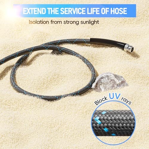 SPECILITE Garden Hose 25ft, 3-Layer Flexible Water Hose with 8 Pattern Spray Nozzle, Non-Expanding & Lightweight Stainless Steel Hose for Yard, Lawn, Outdoor-Leak Proof, No-kink & Tangle-free - Image 4