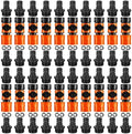 Threlaco 20 Pack Garden Hose Quick Connect with Shut Off Valve, No-Leak 3/4" GHT Plastic Water Hose Fittings for Sprinkler Nozzle Rv Washer Heavy Duty Repair Kit with 40 Adapters & 40 Washers by Threlaco