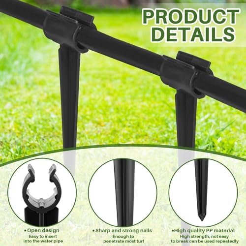 100 Pcs Irrigation Drip Support Stakes 1/2 Inch Tubing Hose Holder, Pipe Universal Drip Lines Tubing Hose for Gardening Patio Lawn Irrigation Growing - Image 4