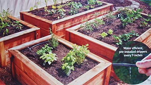 Vegetable Garden/Raised Planter Bed - Hydroponics/Drip Irrigation Watering Kit Up to Ten 5'ft Rows - Includes 50'ft 1/2" Tubing & 50'ft 1/4" Emitter Drip Line - Image 2
