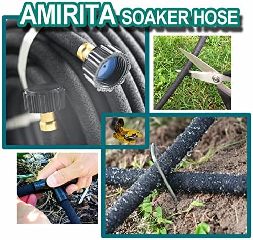 AMRITA 3/8"Soaker Hose KIT, 50ft 1Pack Garden Drip Hoses Plastic Couplings - Image 5