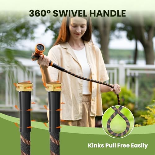 Giraffe Tools Non-Expandable 25ft Garden Hose 1/2“ Flexible Braided Hose - Image 3
