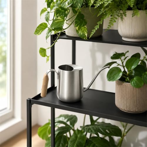Stainless Steel Long Spout Watering Can for Indoor Pots, Silver - Image 4