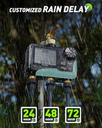 RAINPOINT 3 Zone Water Timer with Brass Inlet & Outlet, 3 Custom Watering Plans Sprinkler Timer, Featuring IP65 Waterproof,Rain Delay, Manual & Automatic Watering with Large LCD for Yard, 2026 Ver. - Image 6