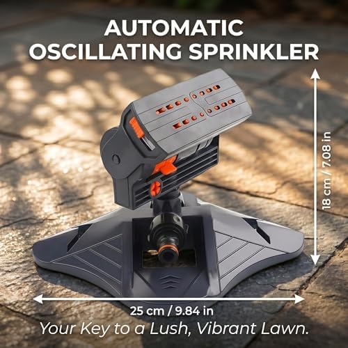 2026 Upgraded 16-Nozzle Oscillating Sprinkler with Dual-Zone Water Timer - Heavy Duty Lawn Sprinkler for Yard & Garden | 3000 Sq Ft Coverage, 4 Modes, Leak-Proof(with Water Timer) - Image 2