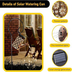 Maleyt Solar Watering Can Lights Garden Decor, Retro Metal Hanging Solar Lantern with String Lights Outdoor Waterproof, Outdoor Decorations for Porch Lawn Driveway Backyard Pathway (2) - Image 2