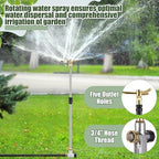 Funnymoom 2 Pack 3-arm Rotating Telescoping Sprinkler 360 Degree Swivel Garden Sprinkler High Rise Lawn with Step Base up to 41.7 Inch for Large Area Coverage (Silver) - Image 4