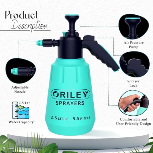 Garden Pressure Sprayer Pump with Adjustable Nozzle 2.5L - Image 2