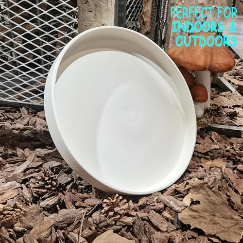 Ceramic Plant Saucer Pot Tray 14.5 Inch, Frosted White Planter Saucers 5 7 9 10 12 15 Inch for Indoors Outdoor, Flower Pot Saucers for Holding Water Drips and Soil - Image 2