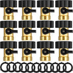 Tudomro 12 Pack Garden Hose Shut Off Valve Durable Heavy 3/4 Brass Shut Off Valve for Garden Hose with Extra Pressure Washer Water for Household Cleaning by Tudomro