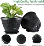 Nooulap 16 inch Plant Pots, Large Outdoor Planters, 4 Pack, Black - Image 3