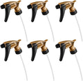 Nanoskin Acid Resistant Trigger Sprayer-Gold |High Output,Ergonomic Design,Durable Construction,Adjustable Nozzle for Mist and Stream, Ideal for Acid-Based Cleaners,9 1/4" Dip Tube,6 Count (Pack of 6) by Nanoskin