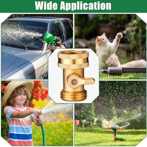 MorningRo 10 Pack Brass Garden Hose Shut Off Valve Heavy Duty 3/4 Inch Water Hose Shut Off Valve Solid Brass Garden Hose Connector Hose Valve with 10 Extra Rubber Washers - Image 7