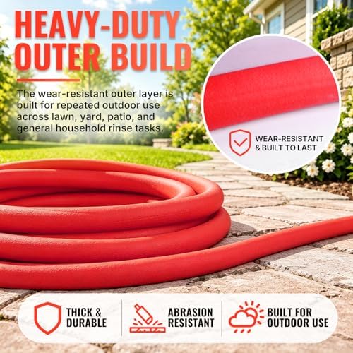 YAMATIC 100FT Garden Hose 5/8", Brass Swivel Handle Burst 600 PSI - Image 2