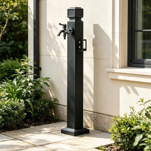 Floor-Mounted Water Feature Column Stainless Steel Hose Stand with Spigot, Vertical Garden Tap for Patio Yard Lawn Irrigation Washing, Yard Hydrant(Style 1,Height: 60cm/23.6in) by Gaommini
