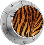 Mechanical Kitchen Timers for Cooking,Tiger Striped Pattern Printed 60 Minute Magnetic Countdown Timer,Cute Cooking Timers with Alarm,Stainless Steel Time Timer Manual No Batteries Required by Unknown
