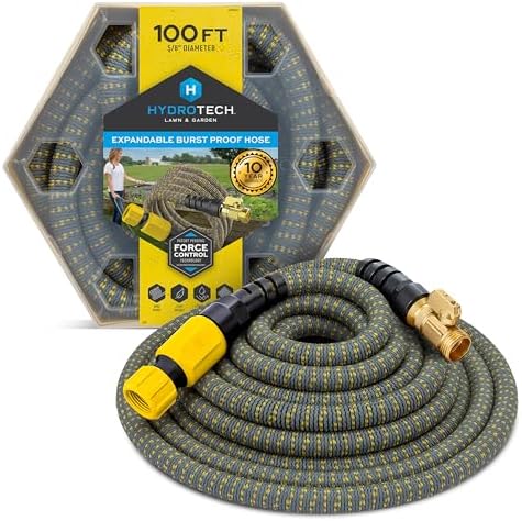 HydroTech 100 ft Expandable Burst-Proof Garden Hose, 5/8 in Diameter by HydroTech