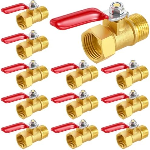 Lasnten 12 Pcs 3/8 Inch Heavy Duty Brass Npt Ball Valve Shut off Switch by Lasnten