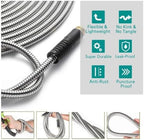 25-75ft Stainless Steel Garden Hose, Compatible For Metal Plumbing Truck Hose Airbrush Hose Gardening Fittings(Color: 25FT) - Image 6