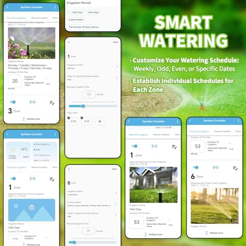 8 Zones WiFi Smart Sprinkler Controller, Briidea Automatic Irrigation Controllers with Customized Watering Schedule & Seasonal Adjustment, Water Efficiently and Keep Your Plants Healthy, MK-117 - Image 3