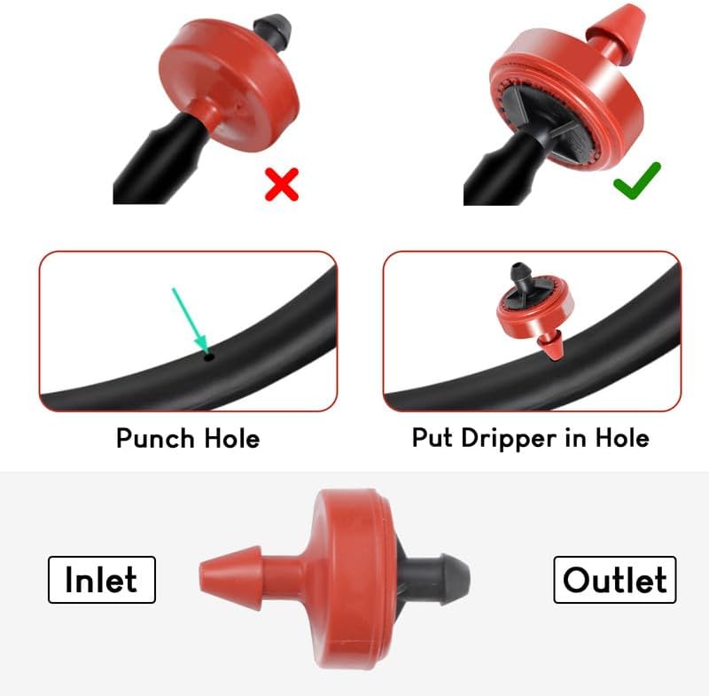 0.5 GPH Pressure Compensating Junior (PCJ) with Barb Outlet Dripper Emitters (100) - Image 3