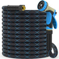 Non-Expanding Garden Hose 50ft w/10 Function Nozzle, Lightweight Water Hose by PUUKU