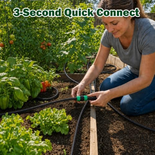 165ft Soaker Hose, 1/2" Drip Irrigation Tubing for Garden Beds & Lawns - Image 5