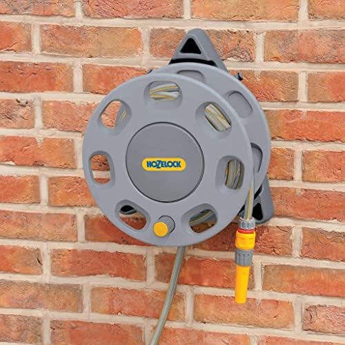 Hozelock - Wall-Mounted 30m Hose Reel with 15m Hose : Easy-to-Install Wall-Mounted Hose Reel with Handle, Complete with Hose Guide, Nozzle, Fittings and Accessories [2422R0000] - Image 5