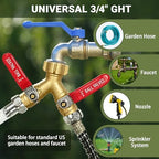 Garden Hose Splitter 2 Way, Heavy Duty Brass Full Flow Y Valve, 3/4" GHT - Image 5